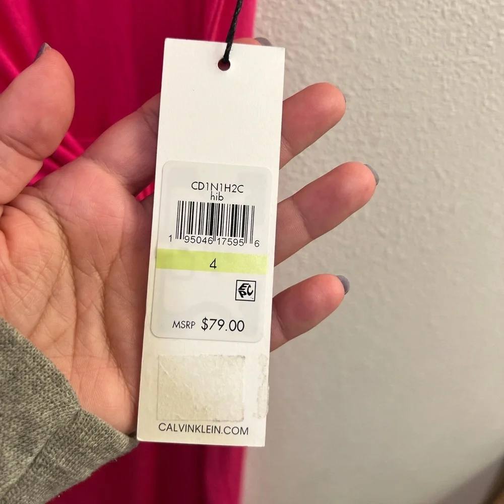 NWT Calvin Klein wrap T-shirt dress size 4 pink - Picture 4 of 4